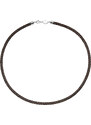 OLIVIE Kožená hnědá pletená šňůrka 50cm, tl.5 mm 6041