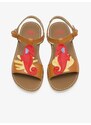 Červeno-hnědé holčičí kožené sandály Camper - Holky