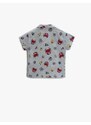 Koton Crab Print Short Sleeve Shirt With Pocket. Cotton Cotton