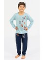 Vienetta Kids Dětské pyžamo dlouhé Formule - světle modrá