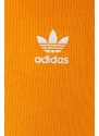 Kraťasy adidas Originals Adicolor HF7483 dámské, oranžová barva, s aplikací, high waist, HF7483-BORANG