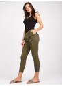 Fashionhunters Khaki cargo kalhoty na míru vyrobené z bavlny