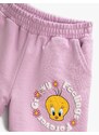 Koton Tweety Printed Shorts Licensed Elastic Waist Cotton.