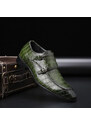 MaFen Kožené polobotky crocodile pánské business obuv s pásky