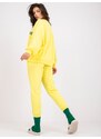 Fashionhunters Žlutá dvoudílná mikina s výšivkou