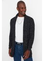 Trendyol Black Men's Regular Fit Shawl Collar Long Knitwear Cardigan