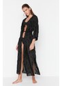 Trendyol Maxi Woven Kimono & Kaftan with Black Belt