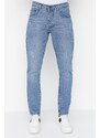 Trendyol Light Blue Stretchy Fabric Rake Destroyed Slim Fit Jeans Denim Trousers