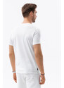 Ombre Clothing Pánské tričko s potiskem V-6A- bílá S1434