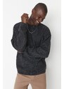 Trendyol Anthracite Crew Neck Oversize Fit Knitwear Sweater