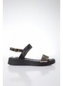 Yaya by Hotiç Women's Black Genuine Leather Sandals