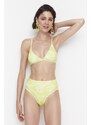 Trendyol Yellow Batik Patterned High Waist Bikini Bottoms