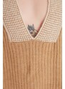 Trendyol Camel Oversize Collar Detailed Knitwear Sweater