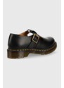 Kožené polobotky Dr. Martens dámské, černá barva, na plochém podpatku, DM14852001.Polley-Black.Smth