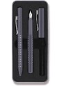 Faber-Castell Grip Edition - sada plnicí pero a kuličková tužka, šedá