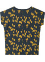 Dívčí triko Reima černé se žlutými puntíky