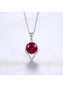 Linda's Jewelry Stříbrný náhrdelník Red & Crystal Ag 925/1000 INH178
