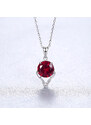 Linda's Jewelry Stříbrný náhrdelník Red & Crystal Ag 925/1000 INH178