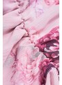 Ivon Světle růžové květované šifonové maxi šaty s rozparkem Dolores