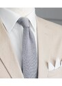 BUBIBUBI Světlešedá pletená kravata Silver