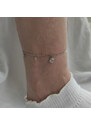 Stříbrný náramek na nohu se zirkony - Meucci SA003