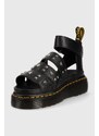 Kožené sandály Dr. Martens Clarissa II Quad dámské, černá barva, na platformě, DM27572001