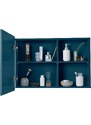 Tmavě modrá lakovaná koupelnová zrcadlová skříňka Tom Tailor Color Bath 58 x 80 cm