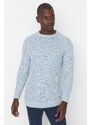 Trendyol Light Blue Regular Fit Crew Neck Raglan Sleeve Knitwear Sweater