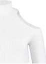 Trendyol Ecru stříbřité okno / vystřižený detail pleteného svetru