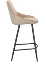 Béžová sametová barová židle ROWICO SIERRA 67 cm