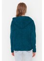 Trendyol Green Soft Textured Hoodie Knitwear Sweater