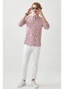 AC&Co / Altınyıldız Classics Men's White-burgundy Slim Fit Slim Fit Button-down Collar Striped Shirt