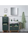 Tmavě zelená lakovaná koupelnová zrcadlová skříňka Tom Tailor Color Bath 58 x 50 cm