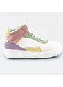 SWEET SHOES Bílo-pastelové kotníkové dámské tenisky sneakers (WH2122)