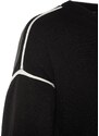 Trendyol Black Oversize Crew Neck Piping Detailed Knitwear Sweater