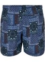 Pánské koupací šortky Urban Classics Pattern Swim Shorts - navy bandana aop