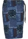 Pánské koupací šortky Urban Classics Pattern Swim Shorts - navy bandana aop