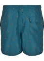 URBAN CLASSICS Embroidery Swim Shorts - shark/teal/toffee