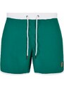 Pánské koupací kraťasy Urban Classics Retro Swimshorts - white/green