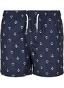 URBAN CLASSICS Boys Pattern Swim Shorts - anchor/navy