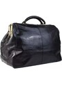 KATANA Luxusní Francouzská kožená kabelka/cestovní taška Saint-Paul Černá