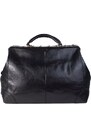 KATANA Luxusní Francouzská kožená kabelka/cestovní taška Saint-Paul Černá