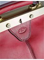 KATANA Luxusní Francouzská kožená kabelka/cestovní taška Calais Červená