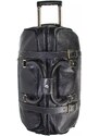 KATANA Luxusní kožená cestovní taška na kolečkách Brigitte Černá