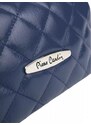 PIERRE CARDIN Francouzská kožená kabelka Bella Piccola Tmavě modrá