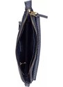 HEXAGONA Francouzská kožená kabelka crossbody Pantin Tmavě modrá