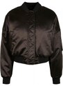 URBAN CLASSICS Dámska bomber bunda Oversized - černý satén