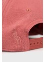 Čepice Polo Ralph Lauren růžová barva, s aplikací