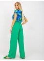 Fashionhunters Zelené široké kalhoty s kapsami