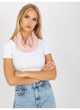 Fashionhunters Světle růžový světlý šátek puntíkovaný komínek